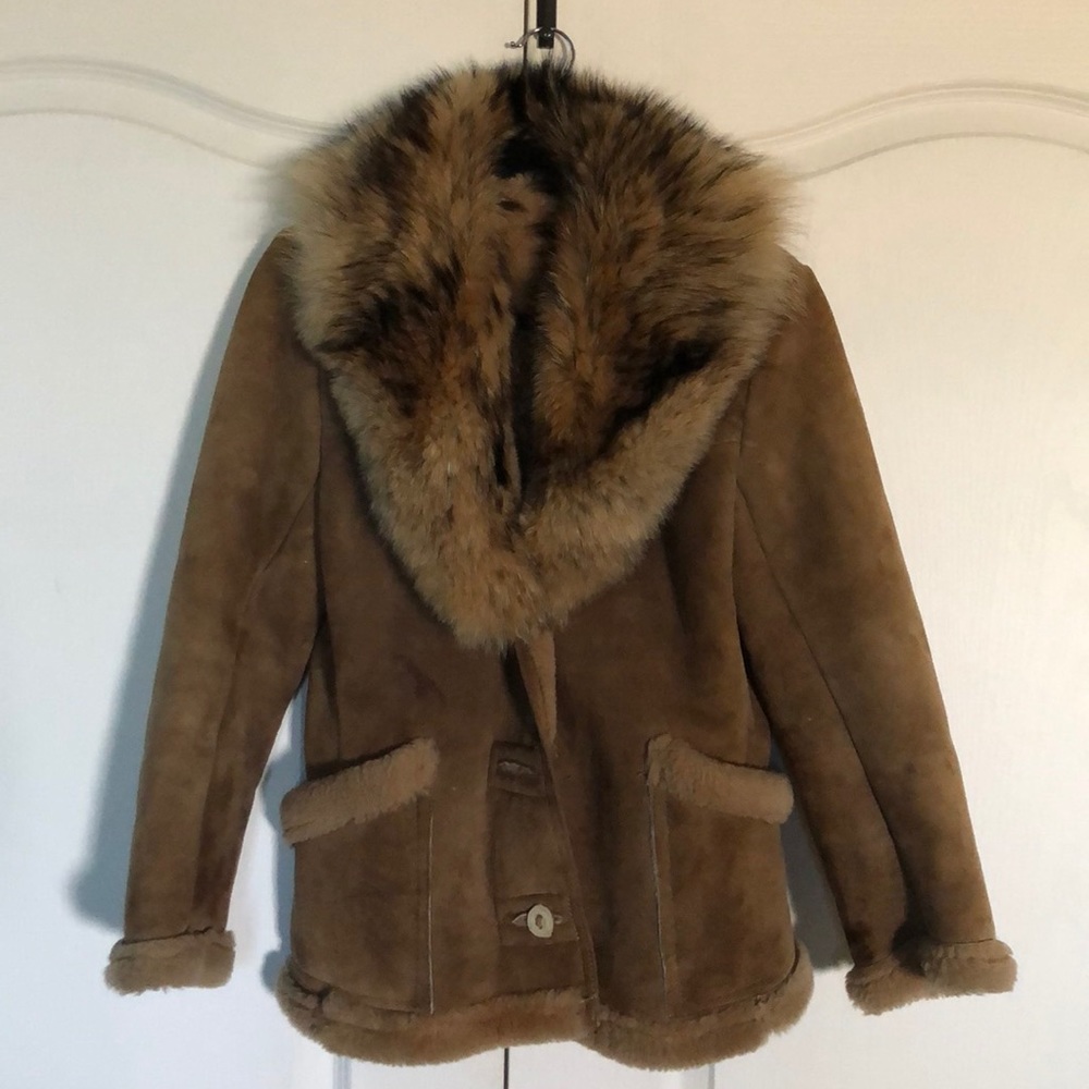 Genuine Fox Fur Suede Coat
